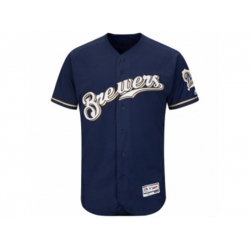 Milwaukee Brewers Alternate Home Blank Navy Flex Base Authentic Collection Team Jersey