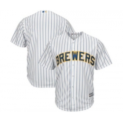 Milwaukee Brewers Black Majestic White Cool Base Team Jersey