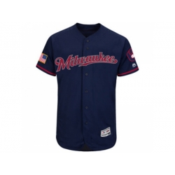 Milwaukee Brewers Blank Navy Blue Stitched 2016 Fashion Stars & Stripes Flex Base Baseball Jersey
