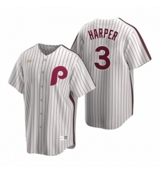 Nike Philadelphia Phillies #3 Bryce Harper White Cooperstown Collection Home Stitched Baseball Jersey