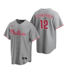 Philadelphia Phillies #12 Kyle Schwarber Gray Cool Base Stitched Jersey