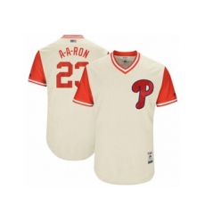 Philadelphia Phillies #23 Aaron Altherr A-A-Ron Authentic Tan 2017 Players Weekend MLB Jersey