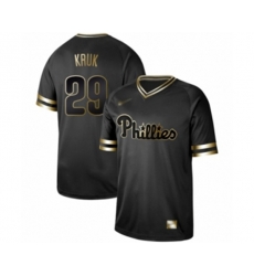 Philadelphia Phillies #29 John Kruk Authentic Black Gold Fashion Baseball Jersey