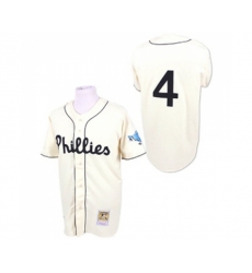 Philadelphia Phillies #4 Jimmy Foxx Replica White Throwback Baseball Jersey