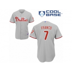 Philadelphia Phillies #7 Maikel Franco Authentic Grey Road Cool Base MLB Jersey Philadelphia Phillies #7 Maikel Franco Authentic Grey Road Cool Base MLB Jersey