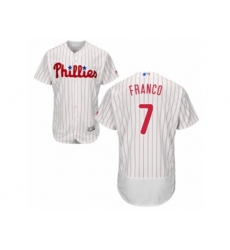 Philadelphia Phillies #7 Maikel Franco White Red Strip Flexbase Authentic Collection MLB Jersey