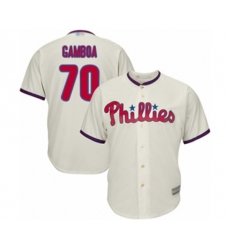 Philadelphia Phillies Arquimedes Gamboa Replica Cream Alternate Home Cool Base Baseball Player Jersey