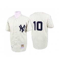 New York Yankees #10 Phil Rizzuto Replica White Throwback Baseball Jersey