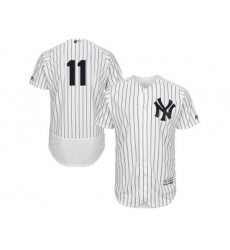New York Yankees #11 Brett Gardner White Navy Flexbase Authentic Collection MLB Jersey