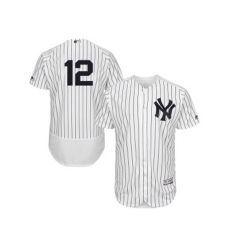 New York Yankees #12 Wade Boggs White Navy Flexbase Authentic Collection MLB Jersey