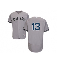New York Yankees #13 Alex Rodriguez Grey Flexbase Authentic Collection MLB Jersey