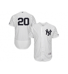 New York Yankees #20 Jorge Posada White Navy Flexbase Authentic Collection MLB Jersey