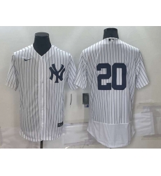 New York Yankees #20 Jorge Posada White No Name Stitched MLB Flex Base Nike Jersey