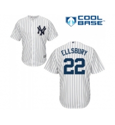 New York Yankees #22 Jacoby Ellsbury Replica White Home Baseball Jersey
