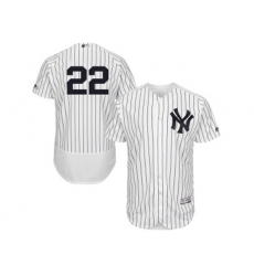 New York Yankees #22 Jacoby Ellsbury White Navy Flexbase Authentic Collection MLB Jersey