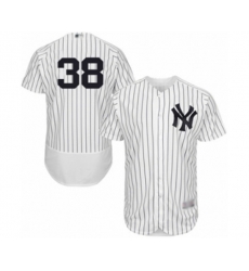New York Yankees #38 Cameron Maybin White Home Flex Base Authentic Collection Baseball Jersey