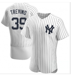 New York Yankees #39 Jose Trevino White Stitched MLB Flex Base Nike Jersey