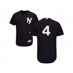 New York Yankees #4 Lou Gehrig Navy Flexbase Authentic Collection MLB Jersey