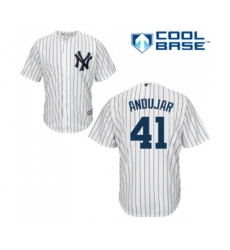 New York Yankees #41 Miguel Andujar Replica White Home Baseball Jersey