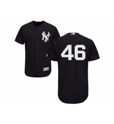 New York Yankees #46 Andy Pettitte Navy Flexbase Authentic Collection MLB Jersey