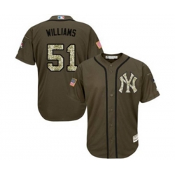 New York Yankees #51 Bernie Williams green salute to service