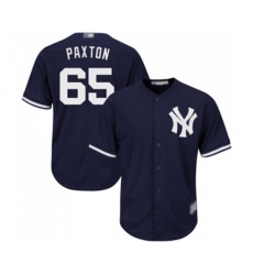 New York Yankees #65 James Paxton Replica Navy Blue Alternate Baseball Jersey