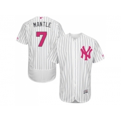 New York Yankees #7 Mickey Mantle Authentic White Fashion Flex Base MLB Jersey