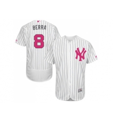 New York Yankees #8 Yogi Berra Authentic White Fashion Flex Base MLB Jersey