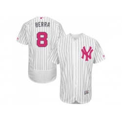 New York Yankees #8 Yogi Berra Authentic White Fashion Flex Base MLB Jersey