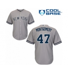 New York Yankees Jordan Montgomery Replica Grey Road Baseball Player Jersey