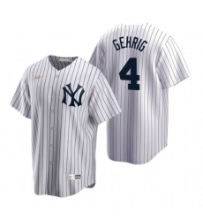 Nike New York Yankees #4 Lou Gehrig White Cooperstown Collection Home Stitched Baseball Jersey