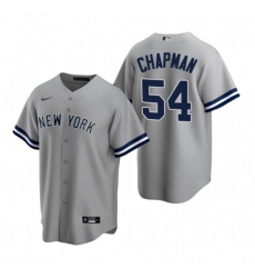 Nike New York Yankees #54 Aroldis Chapman Gray Road Stitched Baseball Jersey