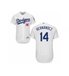 Los Angeles Dodgers #14 Enrique Hernandez White Flexbase Authentic Collection MLB Jersey