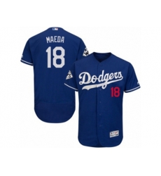 Los Angeles Dodgers #18 Kenta Maeda Authentic Royal Blue Alternate 2017 World Series Bound Flex Base MLB Jersey