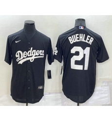 Los Angeles Dodgers #21 Walker Buehler Black Turn Back The Clock Stitched Cool Base Jersey
