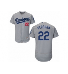 Los Angeles Dodgers #22 Clayton Kershaw Grey Flexbase Authentic Collection MLB Jersey