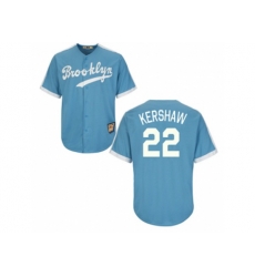 Los Angeles Dodgers #22 Clayton Kershaw Light Blue Cooperstown Throwback Stitched Baseball Jersey