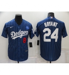 Los Angeles Dodgers #24 Kobe Bryant Authentic Blue Stripes Realtree Collection Jersey