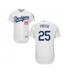 Los Angeles Dodgers #25 David Freese White Home Flex Base Authentic Collection Baseball Jersey