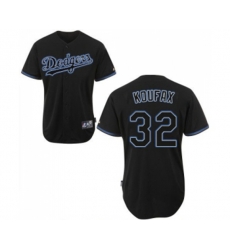 Los Angeles Dodgers #32 Sandy Koufax Replica Black Fashion MLB Jersey