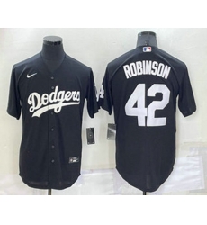 Los Angeles Dodgers #42 Jackie Robinson Black Turn Back The Clock Stitched Cool Base Jersey