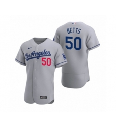 Los Angeles Dodgers #50 Mookie Betts Gray Authentic 2020 Road Jersey