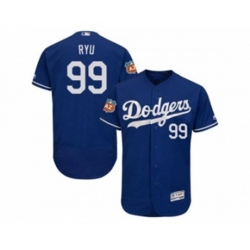 Los Angeles Dodgers #99 Hyun-Jin Ryu Blue Flexbase Authentic Collection Stitched Baseball Jersey Los Angeles Dodgers #99 Hyun-Jin Ryu Blue Flexbase Authentic Collection Stitched Baseball Jersey