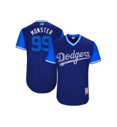 Los Angeles Dodgers #99 Hyun-Jin Ryu Monster Authentic Navy Blue 2017 Players Weekend MLB Jersey