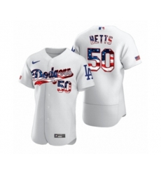 Mookie Betts Los Angeles Dodgers White 2020 Stars & Stripes 4th of July Jersey