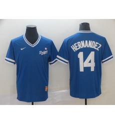 Nike  Los Angeles Dodgers #14 Hernandez Blue M&N MLB Jersey