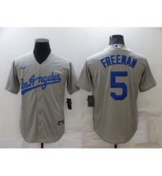 Nike Los Angeles Dodgers #5 Freddie Freeman Gray Jersey