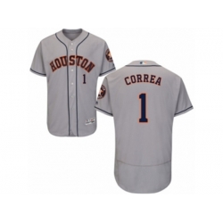 Houston Astros #1 Carlos Correa Grey Flexbase Authentic Collection MLB Jersey