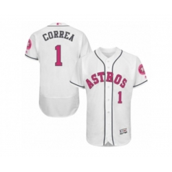 Houston Astros #1 Carlos Correa White Home 2016 Mother Day Flex Base Jersey