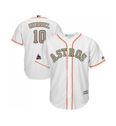 Houston Astros #10 Yuli Gurriel Replica White 2018 Gold Program Cool Base Baseball Jersey